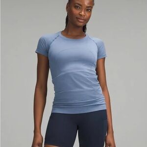 Dusty Blue Swiftly Tech Short Sleeve Shirt